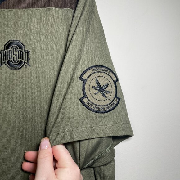 NWT Men's L Nike Ohio State Buckeyes Dry-Fit Military Appreciation Polo Shirt - Picture 4 of 11